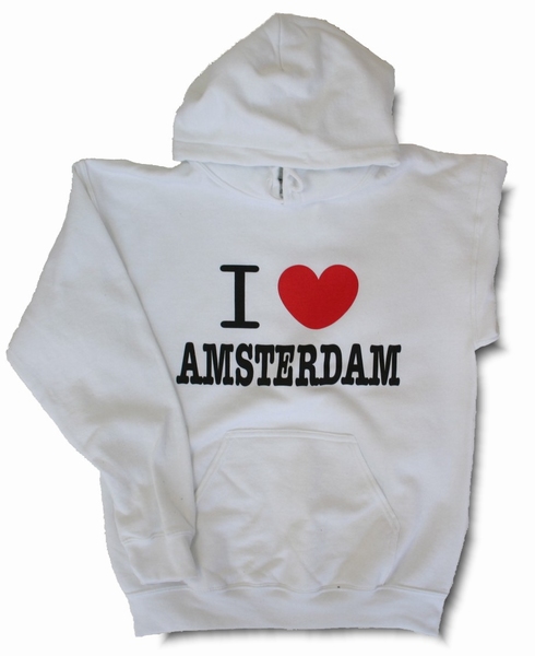 Hooded Sweater I love Amsterdam